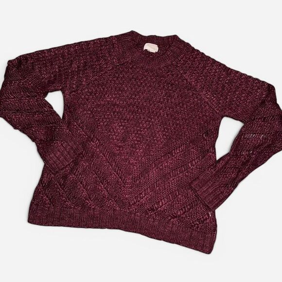 Forever 21 Burgundy Knit Crew Neck Sweater - Picture 1 of 8